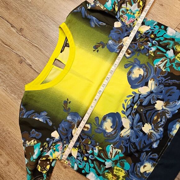 WALTER BAKER Midnight Garden Whimsygoth Floral Bright Top Blouse Short Sl Size 6 - Picture 2 of 7